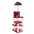 Real Wood 69" Faux Fur Covered Cat Condo House Tower, , alternate image number null