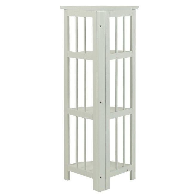 4-Shelf Corner Folding Bookcase-White, , alternate image number null