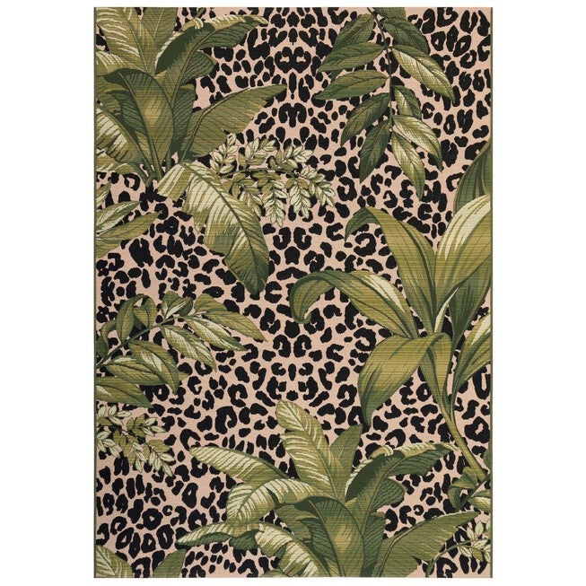 Liora Manne Marina Safari Indoor/Outdoor Rug 23 inchesX7 feet 6 inches, GREEN, hi-res image number 0