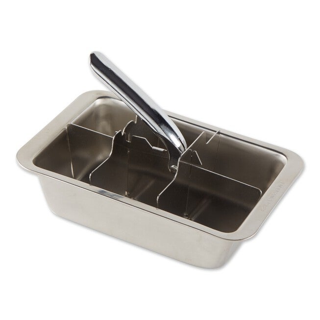 Large Cubes Stainless Steel Ice Cube Tray, GRAY, hi-res image number 0