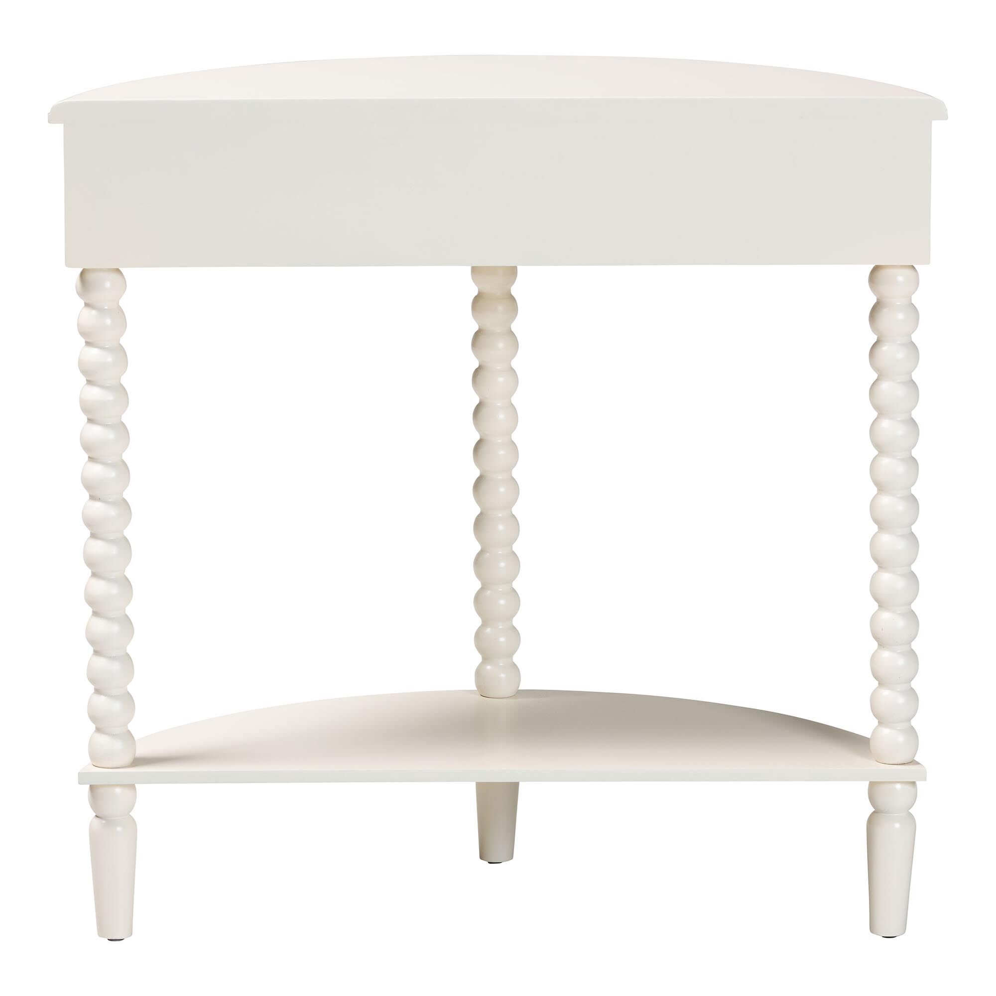 Raynera Bobbin-Leg Demilune Console Table, WHITE, alternate image number 5