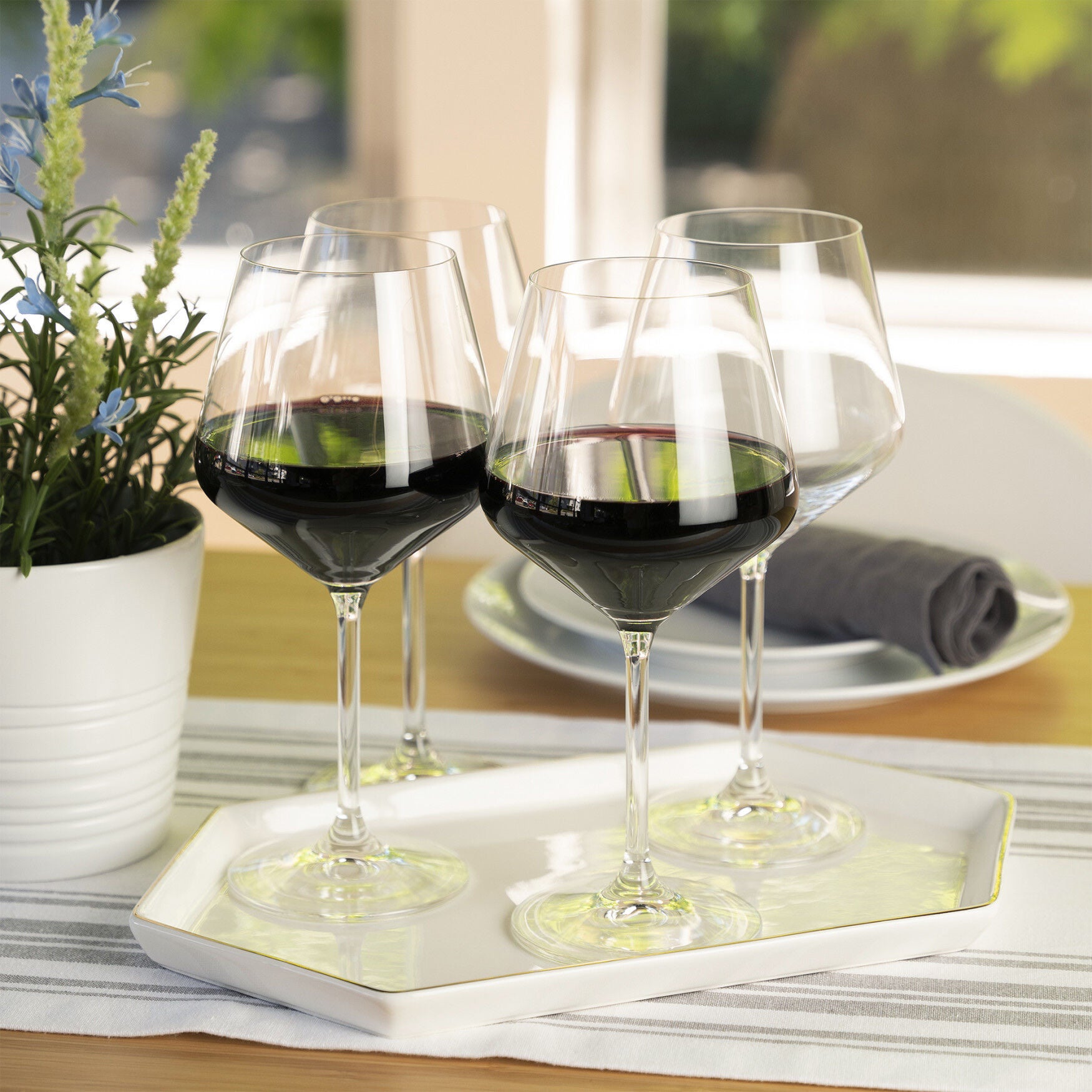 Style 22.6 Oz Burgundy Glass (Set Of 4), , alternate image number 2
