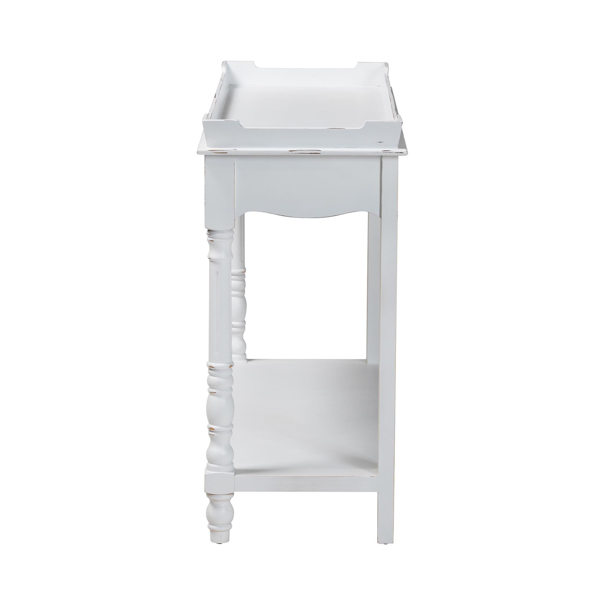 Rafferty Distressed Console Table, WHITE, alternate image number 3