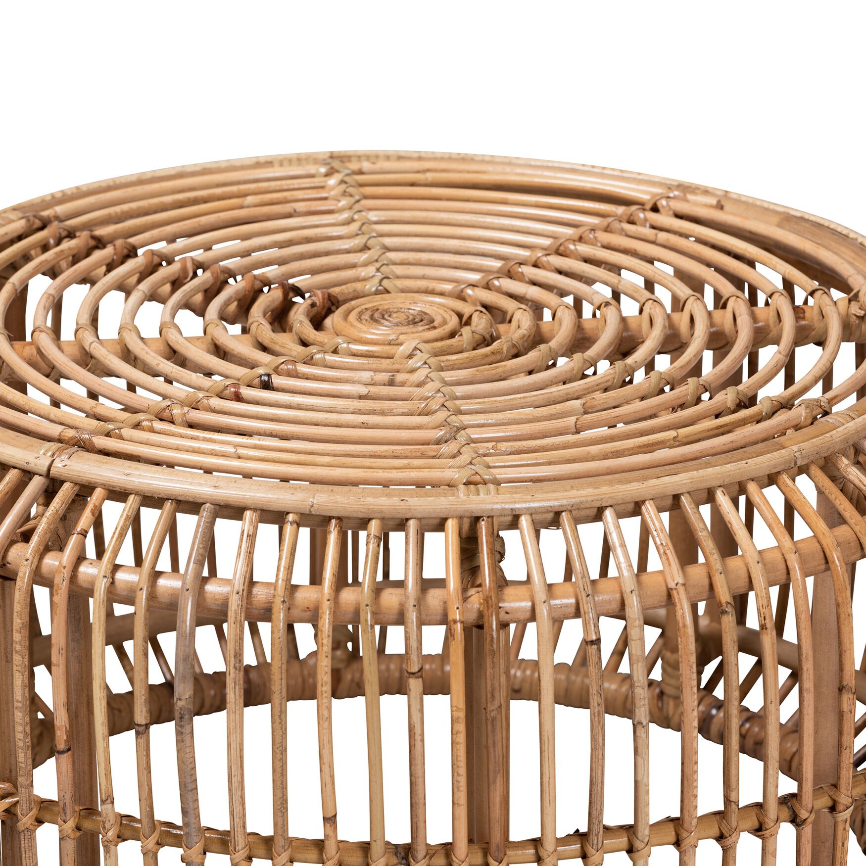 Aliane Modern Bohemian Natural Brown Antique Rattan Coffee Table, , on-hover image number 1