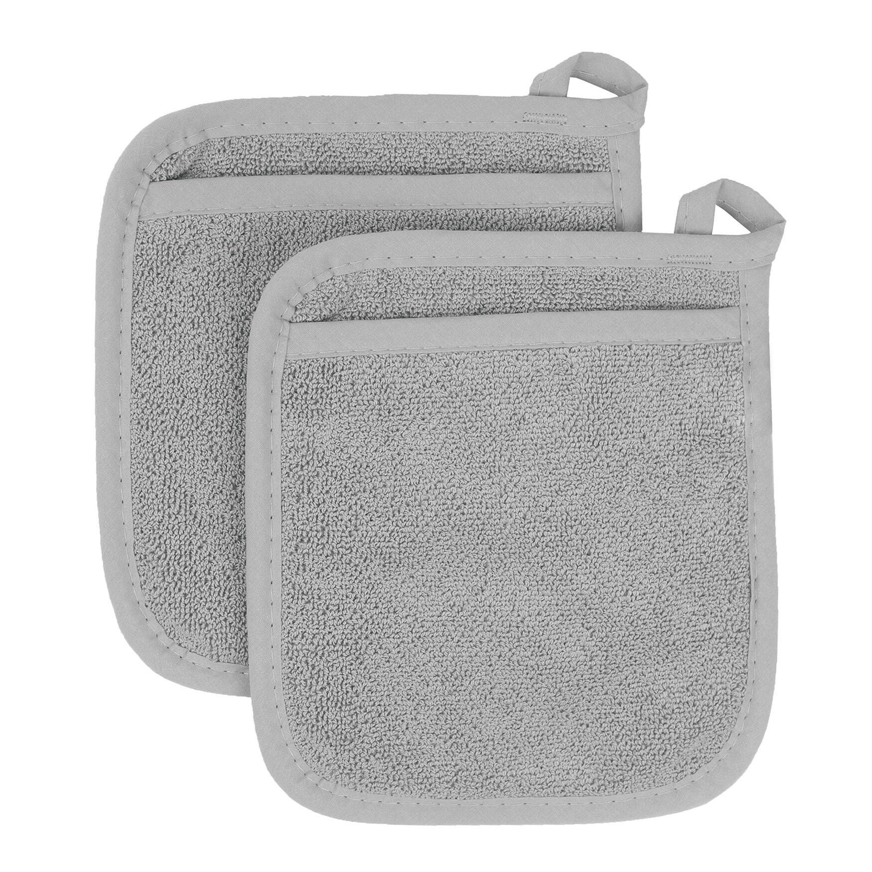 Royale Collection Pot Holder Pocket Mitts, Set Of 2 Pot Holder, TITANIUM, hi-res image number 0