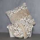 SNOW LEOPARD FAUX FUR PILLOW 18X18, , alternate image number null
