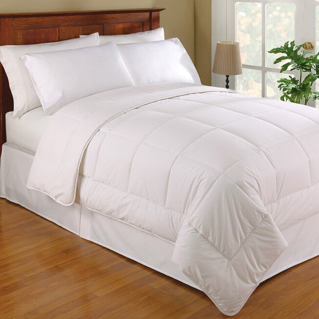Wool/Cotton Comforter, WHITE, hi-res image number 0