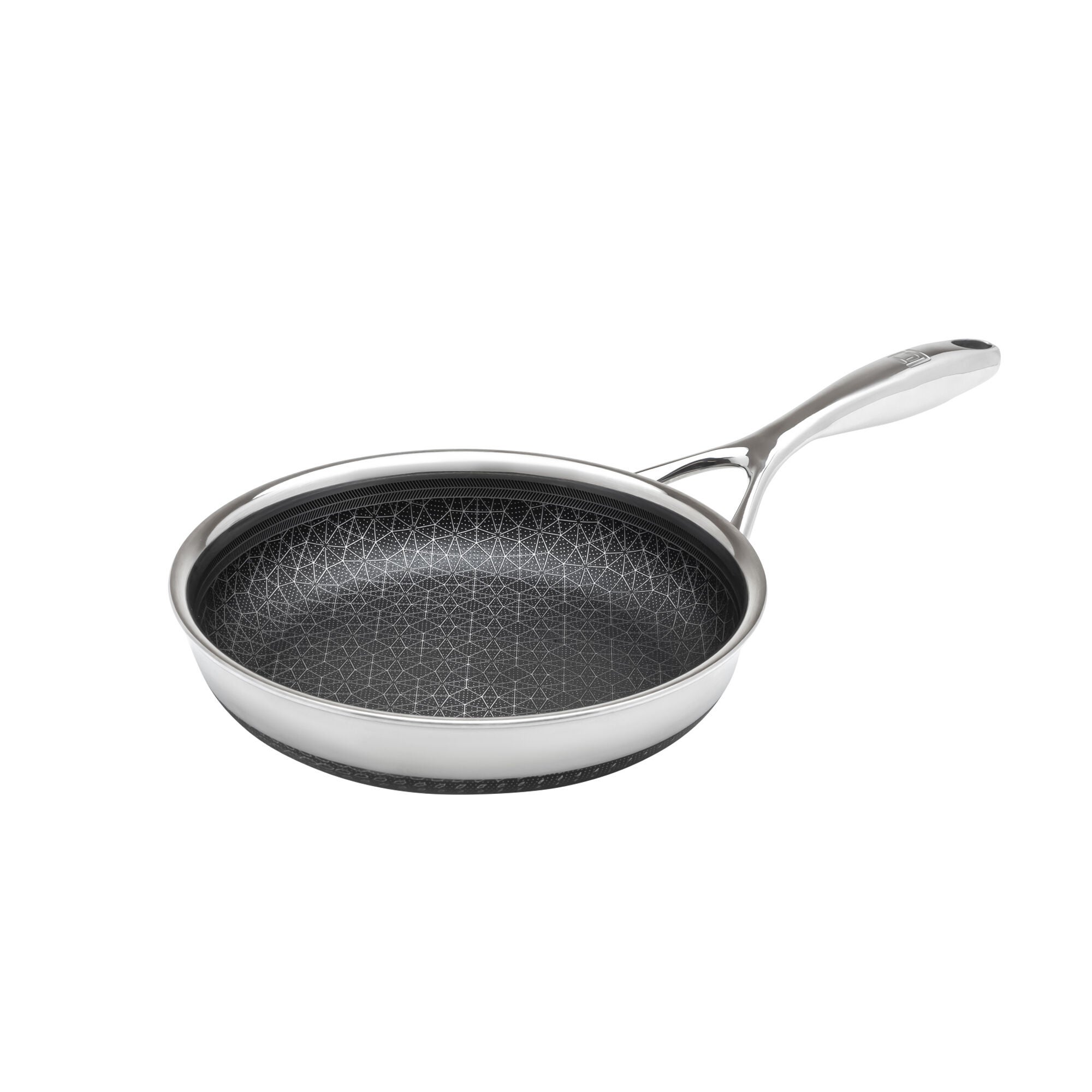 LIVWELL DiamondClad&trade; 8 inches Hybrid Nonstick Stainless Steel Frying Pan, Dishwasher Safe, PFOA-free &ndash; Silver/Black, SILVER, hi-res image number 0