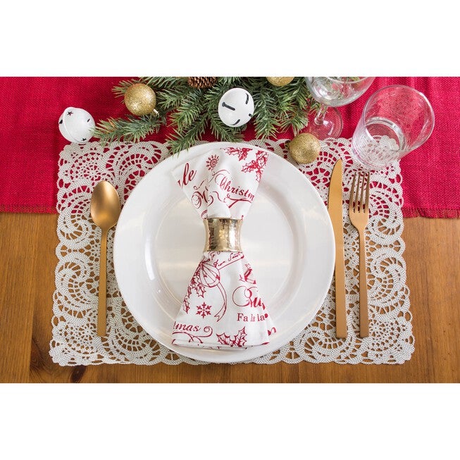 Vintage Christmas Print Napkin, Set of 6, , on-hover image number null