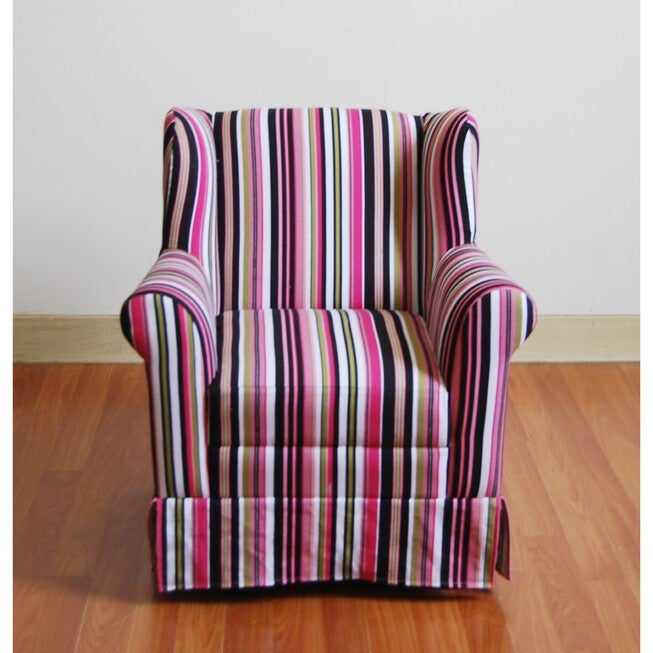 Girl's Wingback Chair Striped , STRIPES, hi-res image number null