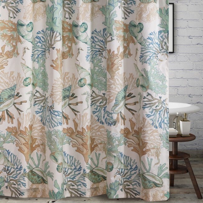 Atlantis Shower Curtain, JADE, hi-res image number 0