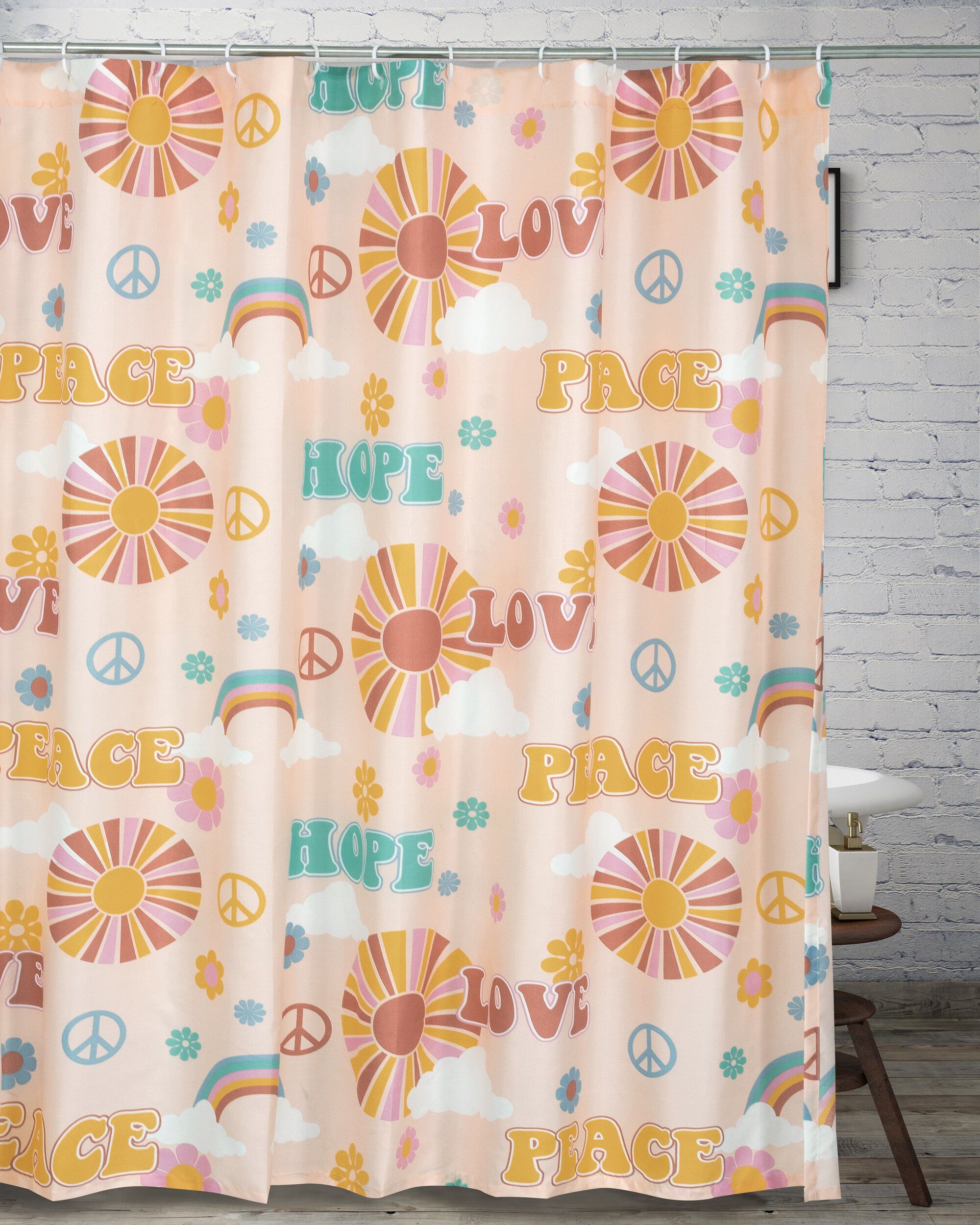 Cassidy Bath and Shower Curtain, PEACH, alternate image number 3