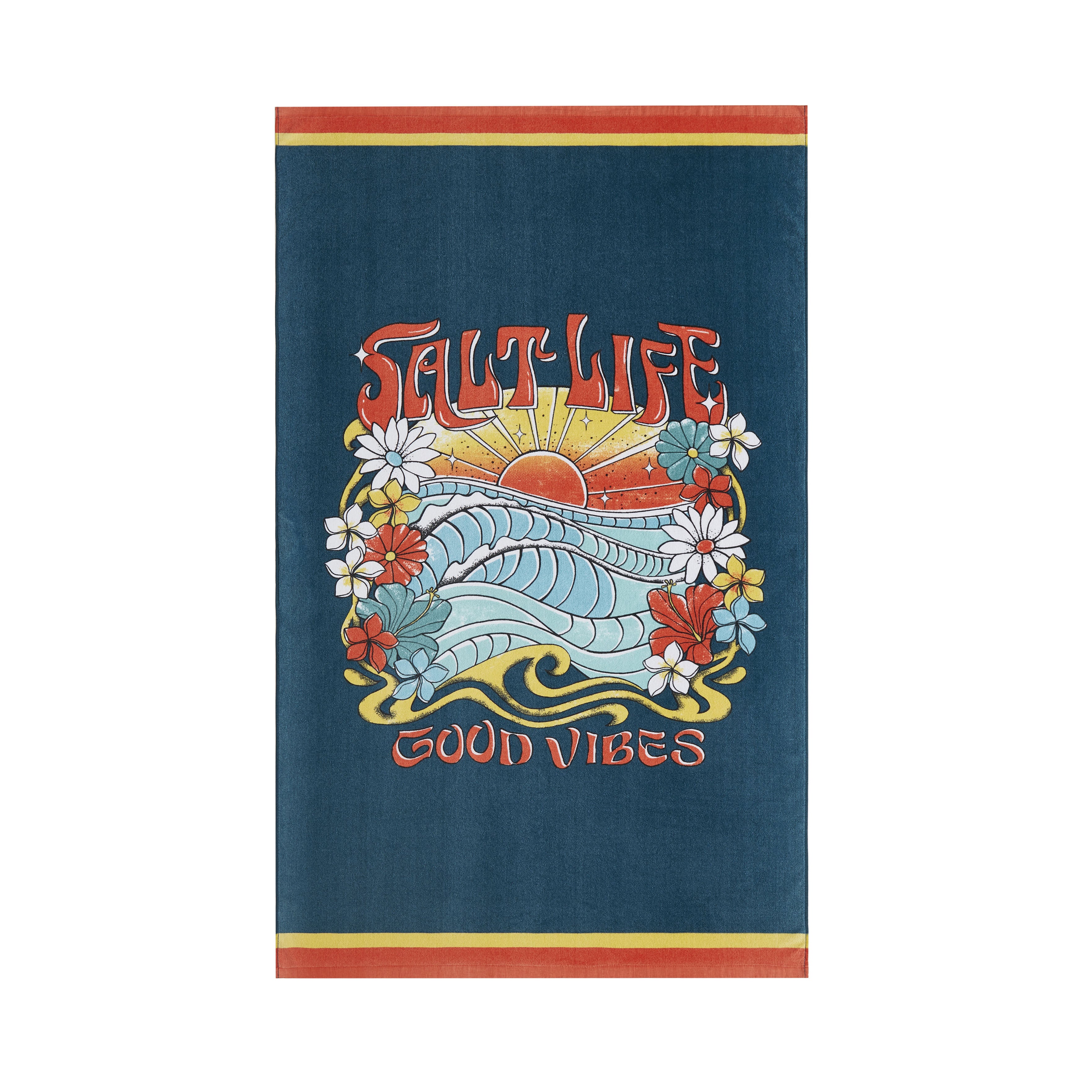 Sunrise Vibes Beach Towel, NAVY, alternate image number 2