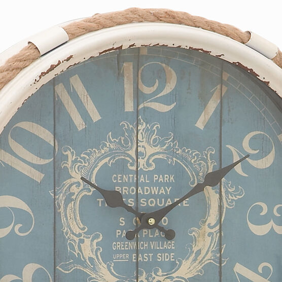 Blue Coastal Metal Wall Clock, , alternate image number null