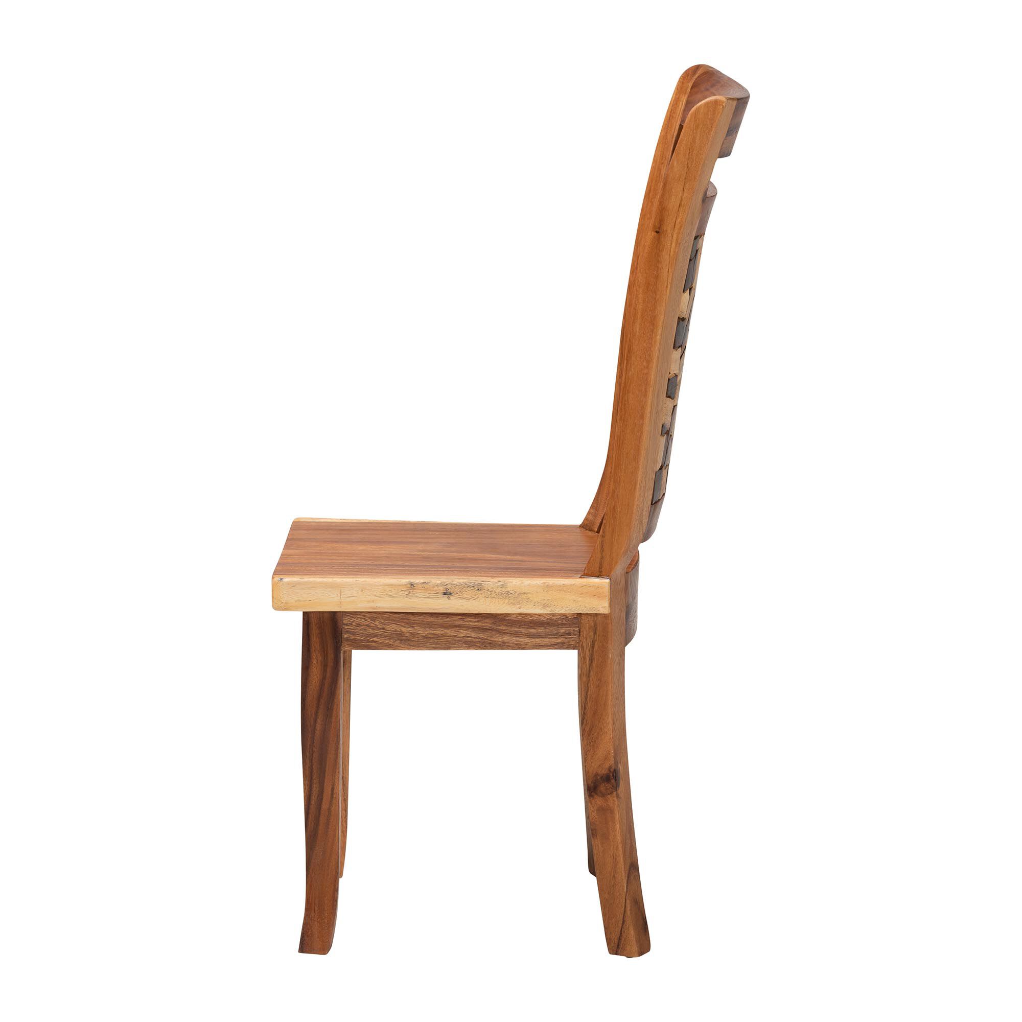 Luan Suar Wood Dining Chair, BROWN, alternate image number 3