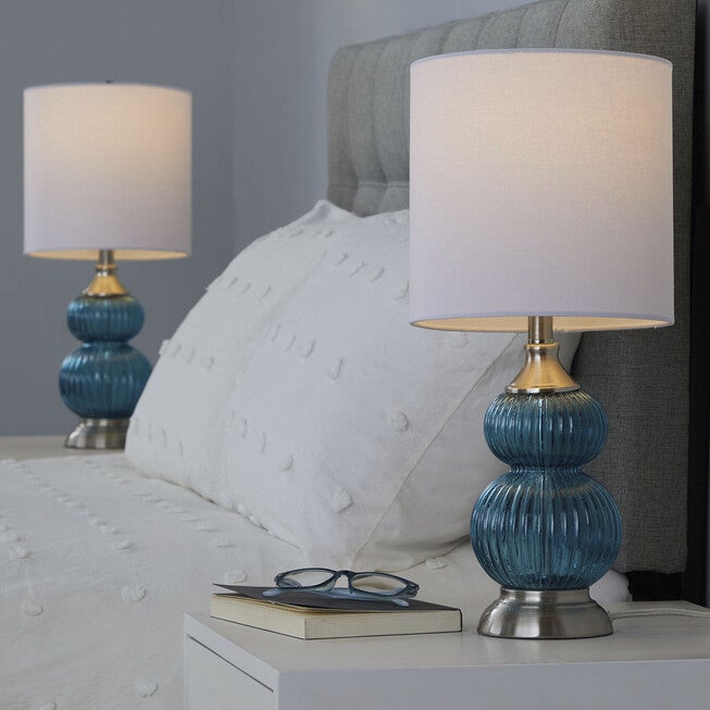 Belle 20 inches Glass Accent Lamp - Set Of 2, , alternate image number null