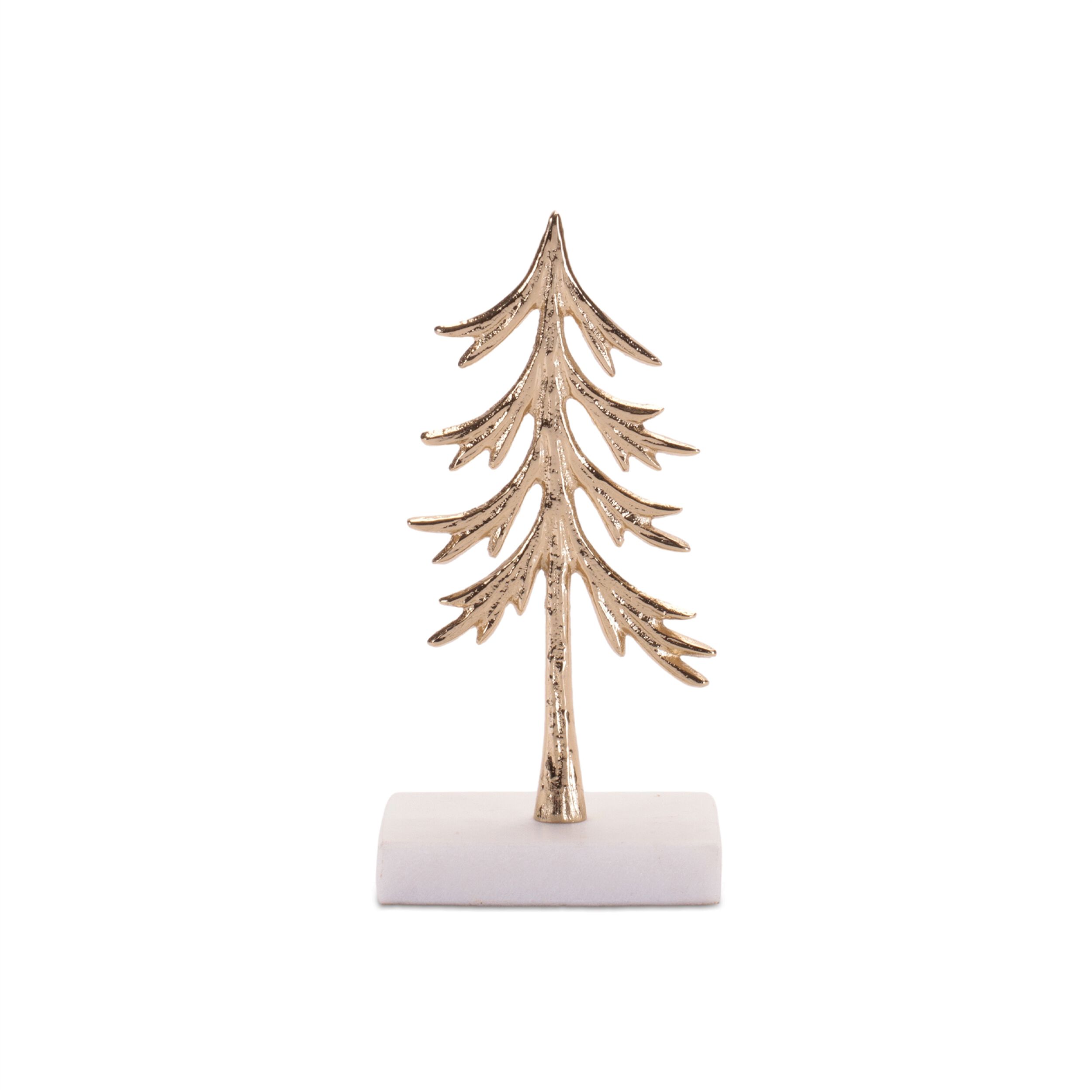 Modern Metal Trees on Marble Base (Set of 2), GOLD, alternate image number 4