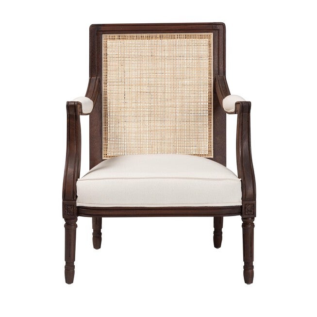 Garridan Traditional French Beige Fabric And Dark Brown Finished Wood Accent Chair, , alternate image number 9