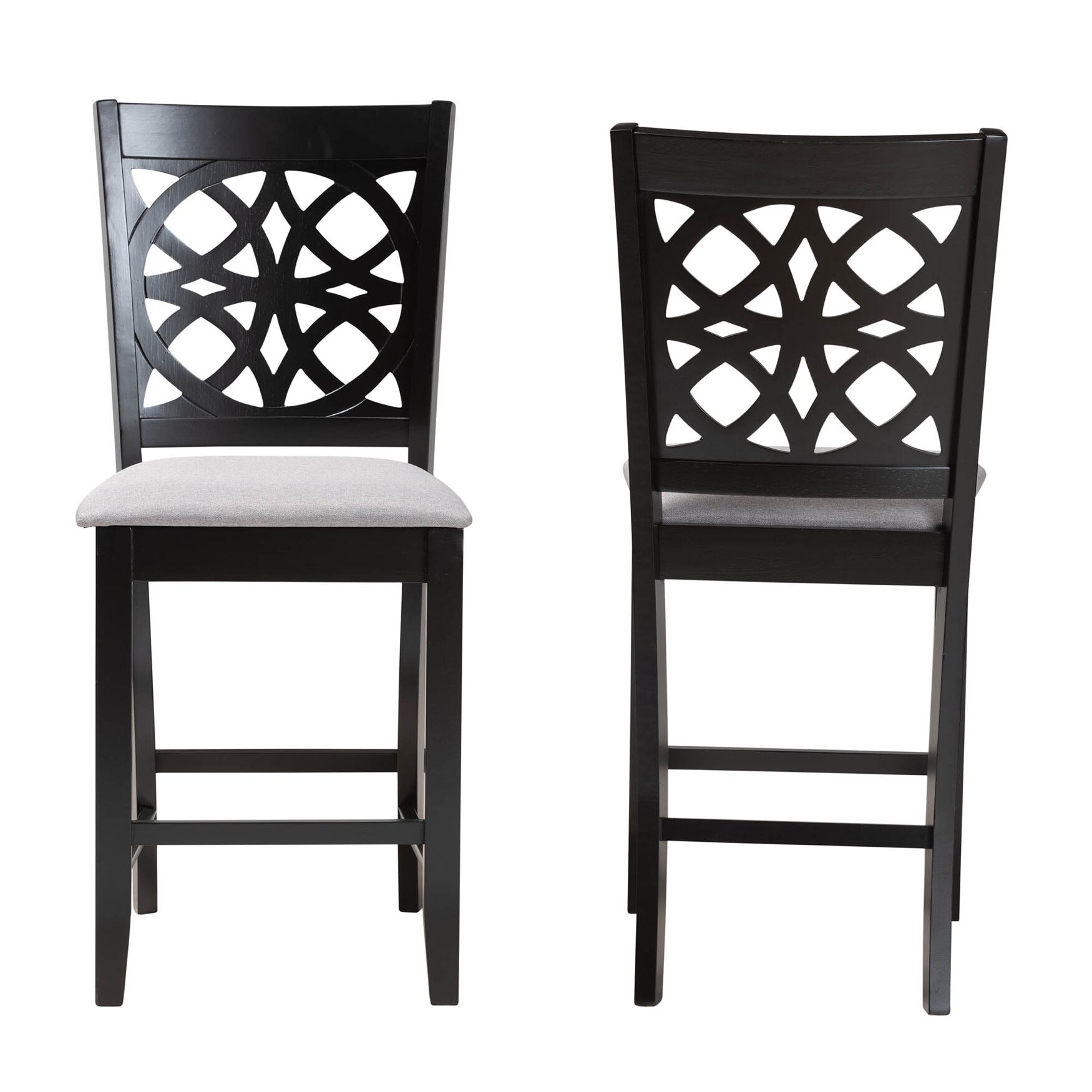 Abigail Modern Beige Fabric And Dark Brown Finished Wood 2-Piece Counter Stool Set, , alternate image number 8