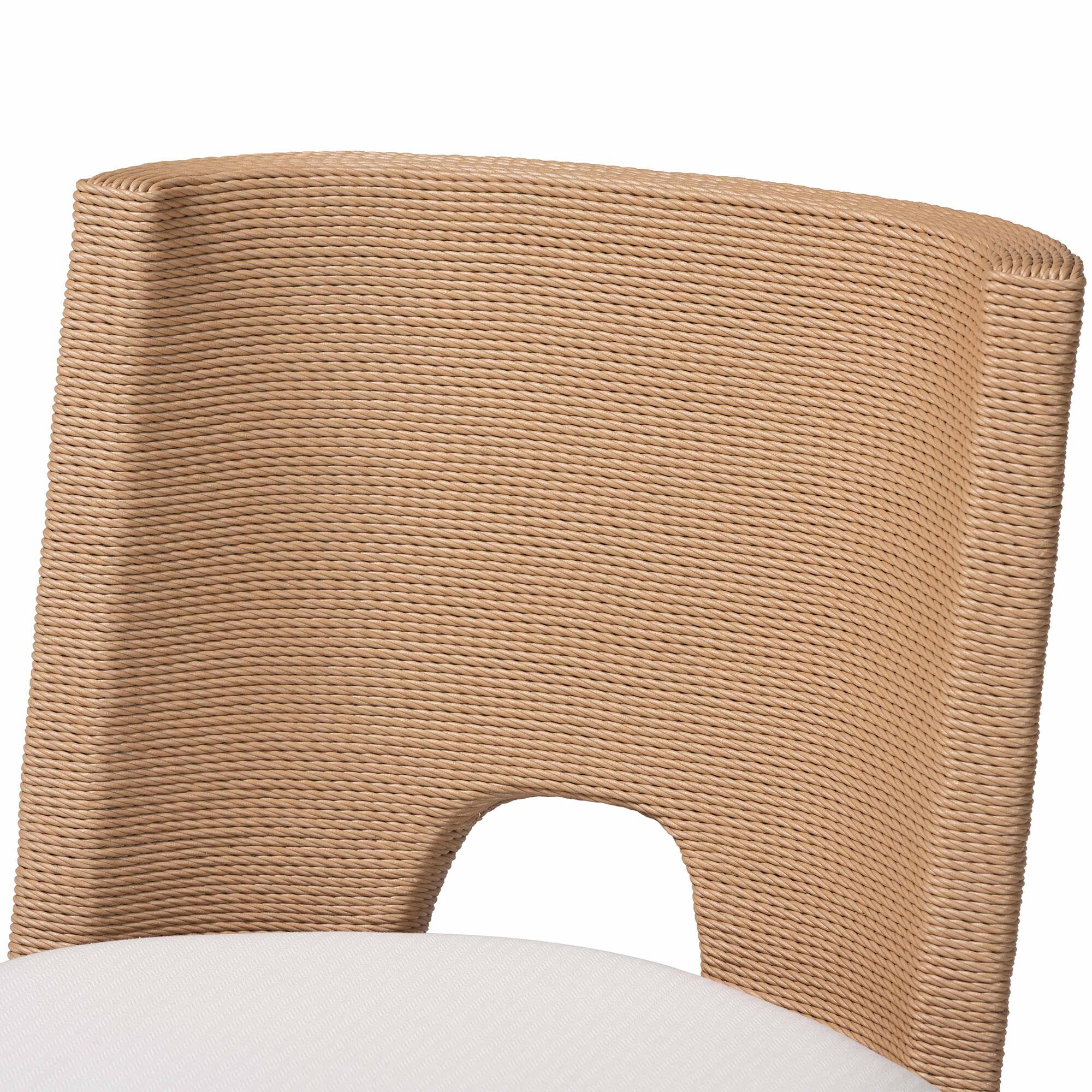 Norely Dining Chair with Woven Seagrass Back, BROWN, alternate image number 6
