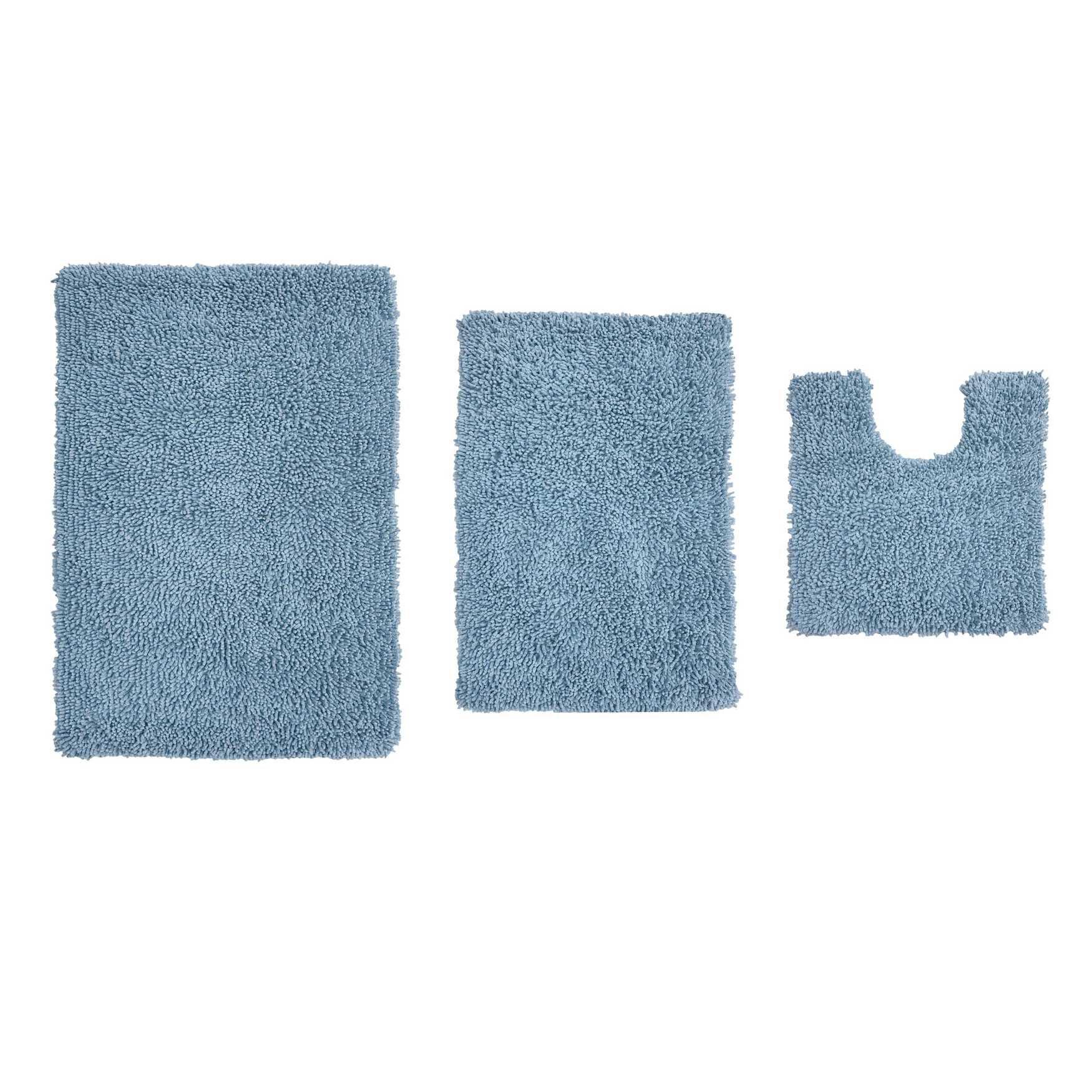 Fantasia 3 Piece Set Bath Rug Collection, BLUE, hi-res image number 0