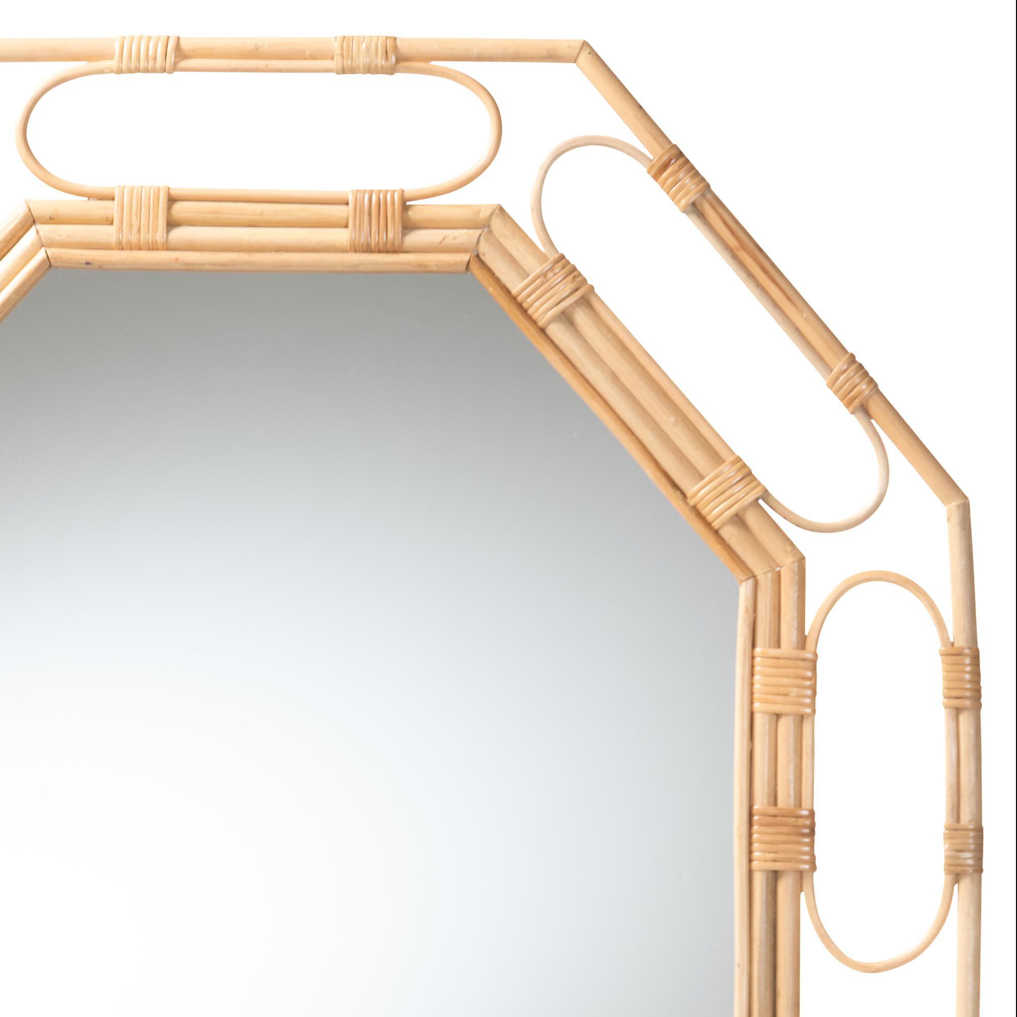Remedy Octagonal Natural Rattan Wall Mirror, NATURAL, alternate image number 2