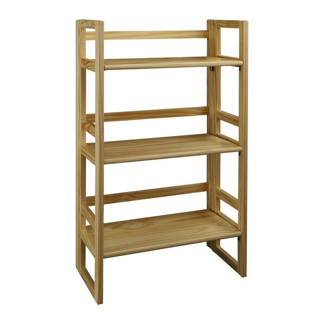 3-Shelf Folding Student Bookcase 20.75 inches Wide-Natural, , alternate image number null