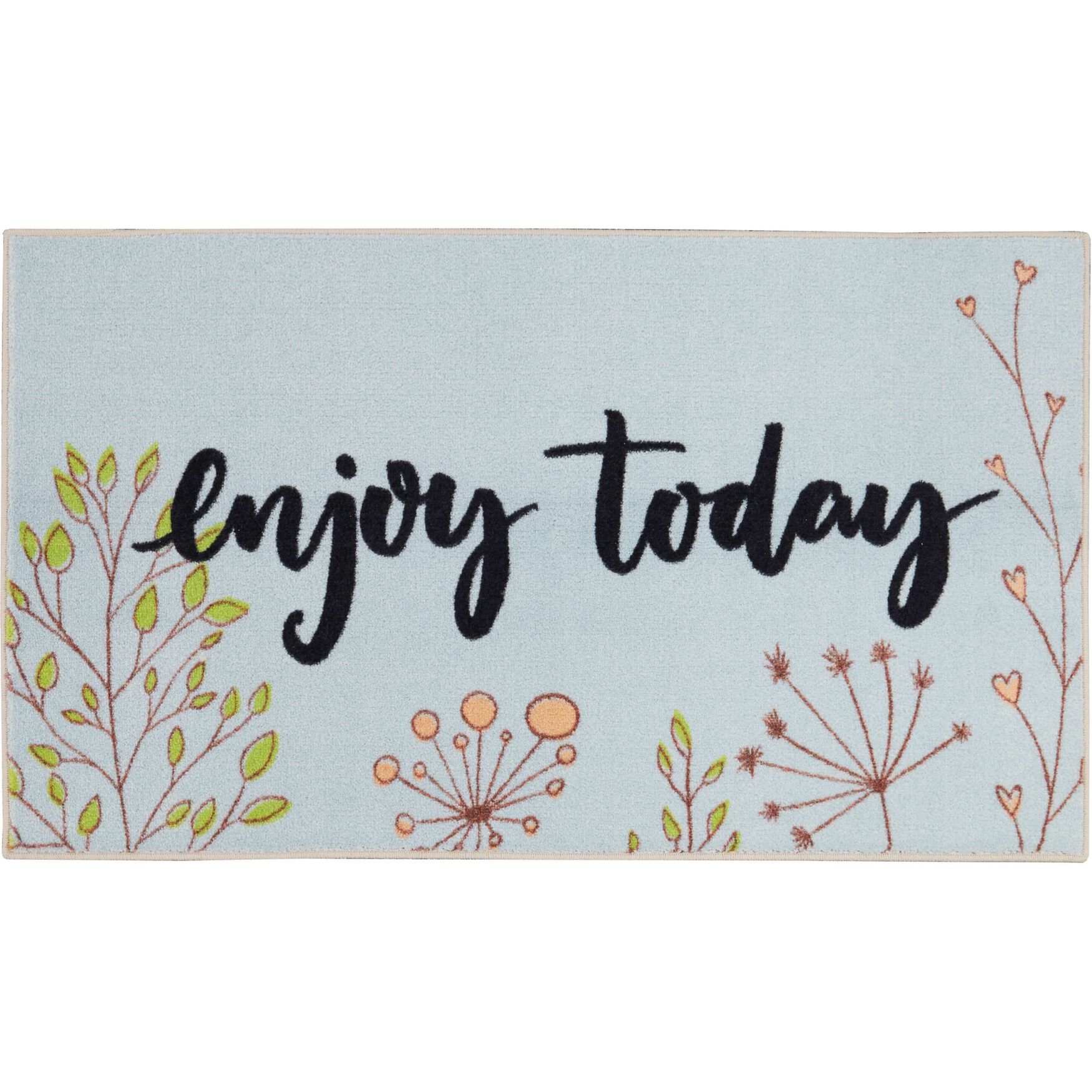 Enjoy Today Blue Kitchen Rug, BLUE, hi-res image number 0