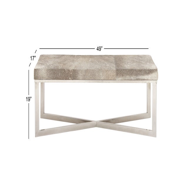 Grey Stainless Steel Contemporary Bench Bench, , alternate image number 4