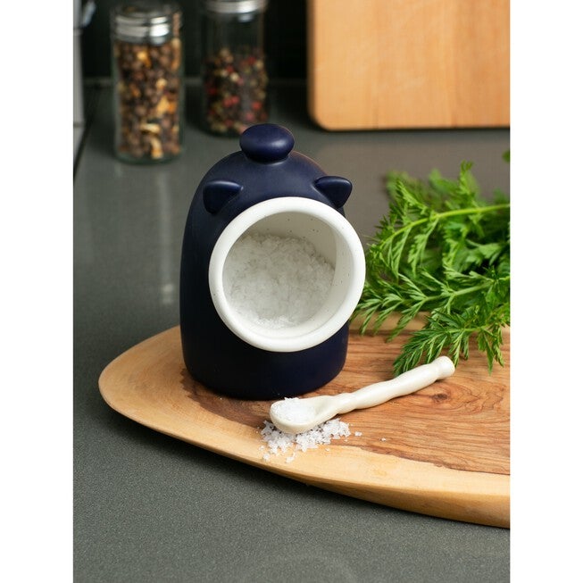 Stoneware Salt Pig - Matte Blue, , alternate image number null