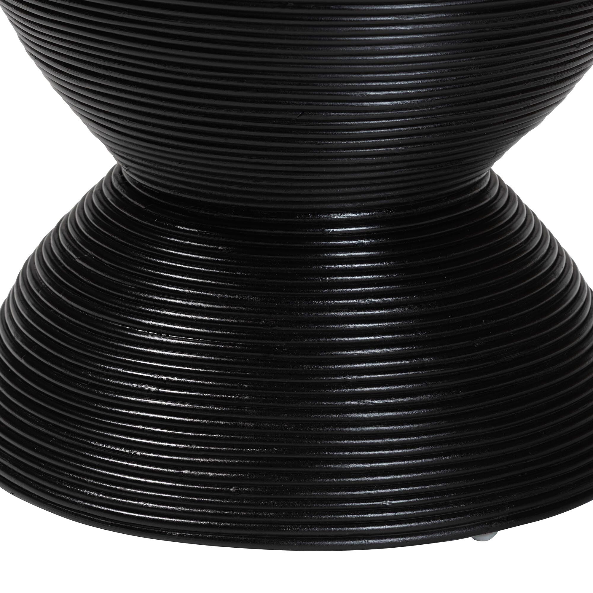 Tokyo Laminated Natural Rattan Side Table, Natural, BLACK, alternate image number 3