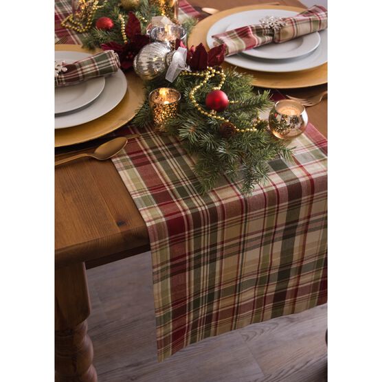 Give Thanks Plaid Table Runner 14x72, , on-hover image number null