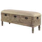 Brown Chinese Fir Farmhouse Bench, 20x47x16, BROWN, hi-res image number null