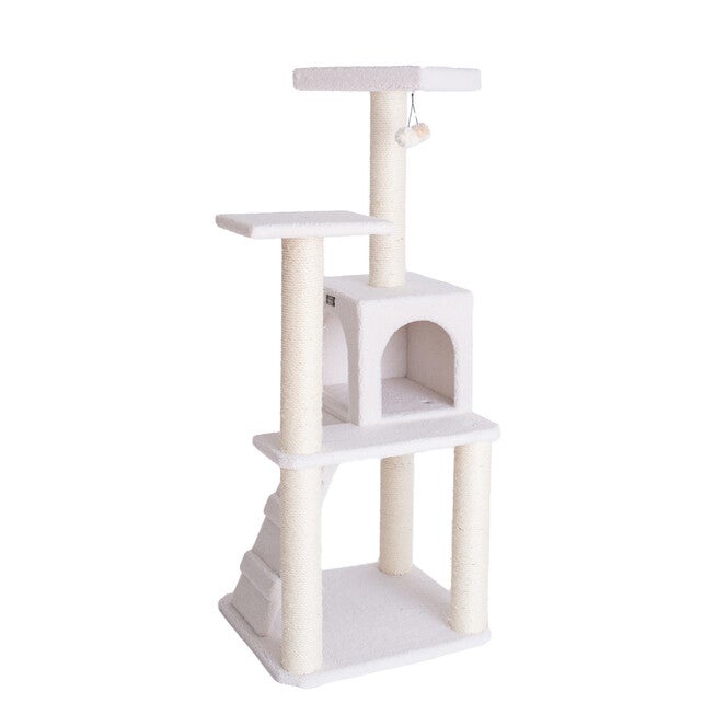 Fleece Covered 53 inches High Real Wood Cat Tree, , alternate image number null