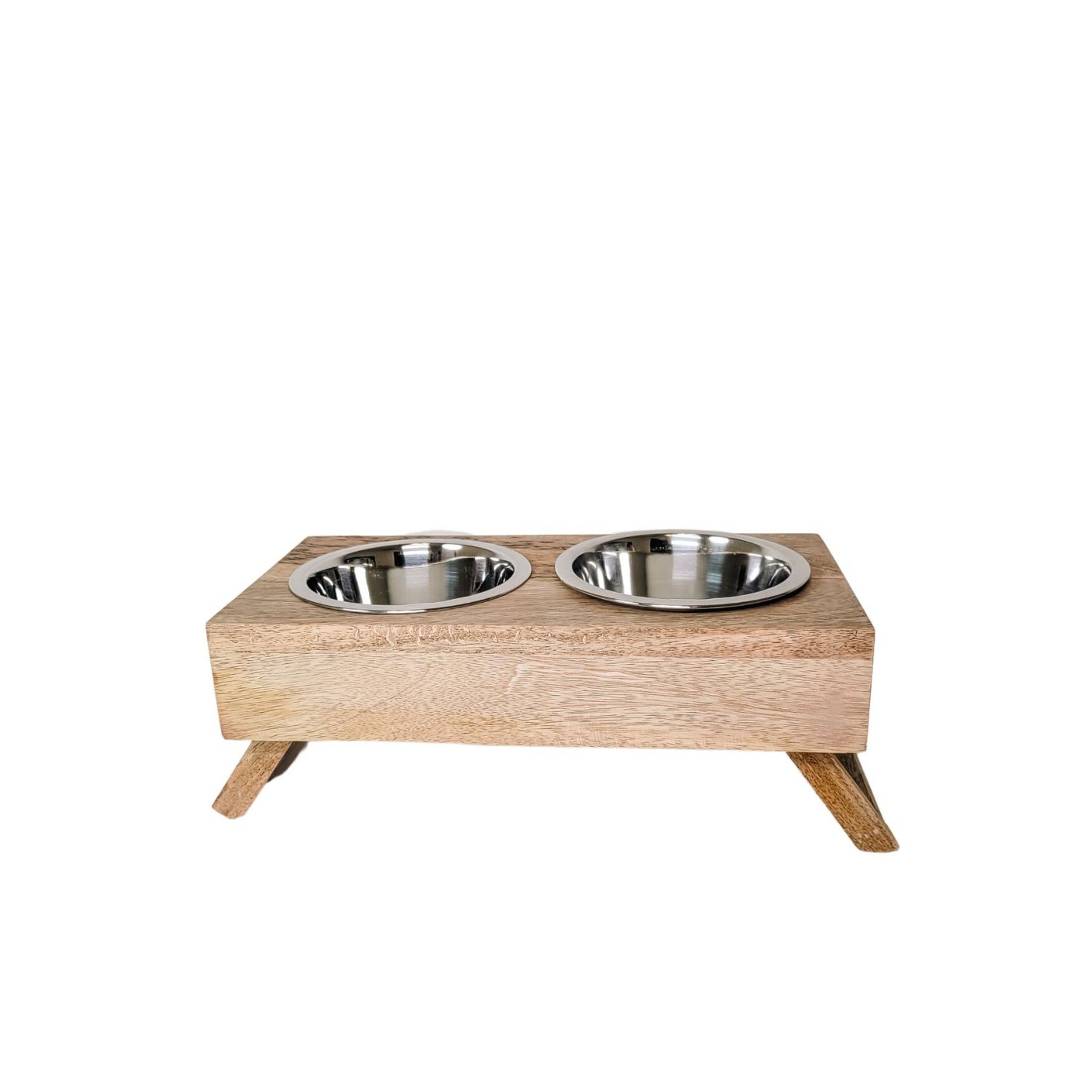 Eco-Friendly Elevated Dog Wood Feeder, NATURAL, hi-res image number 0