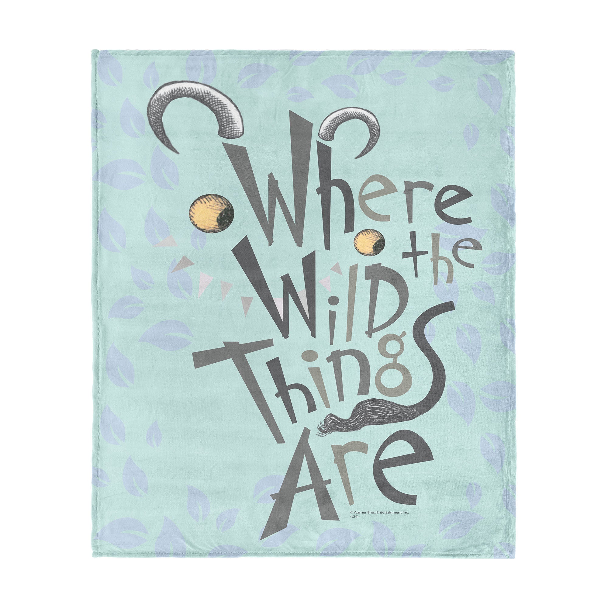 Warner Bros. Where the Wild Things Are In the Leaves Silk Touch Throw Blanket 50x60 Inches, BLUE, hi-res image number 0