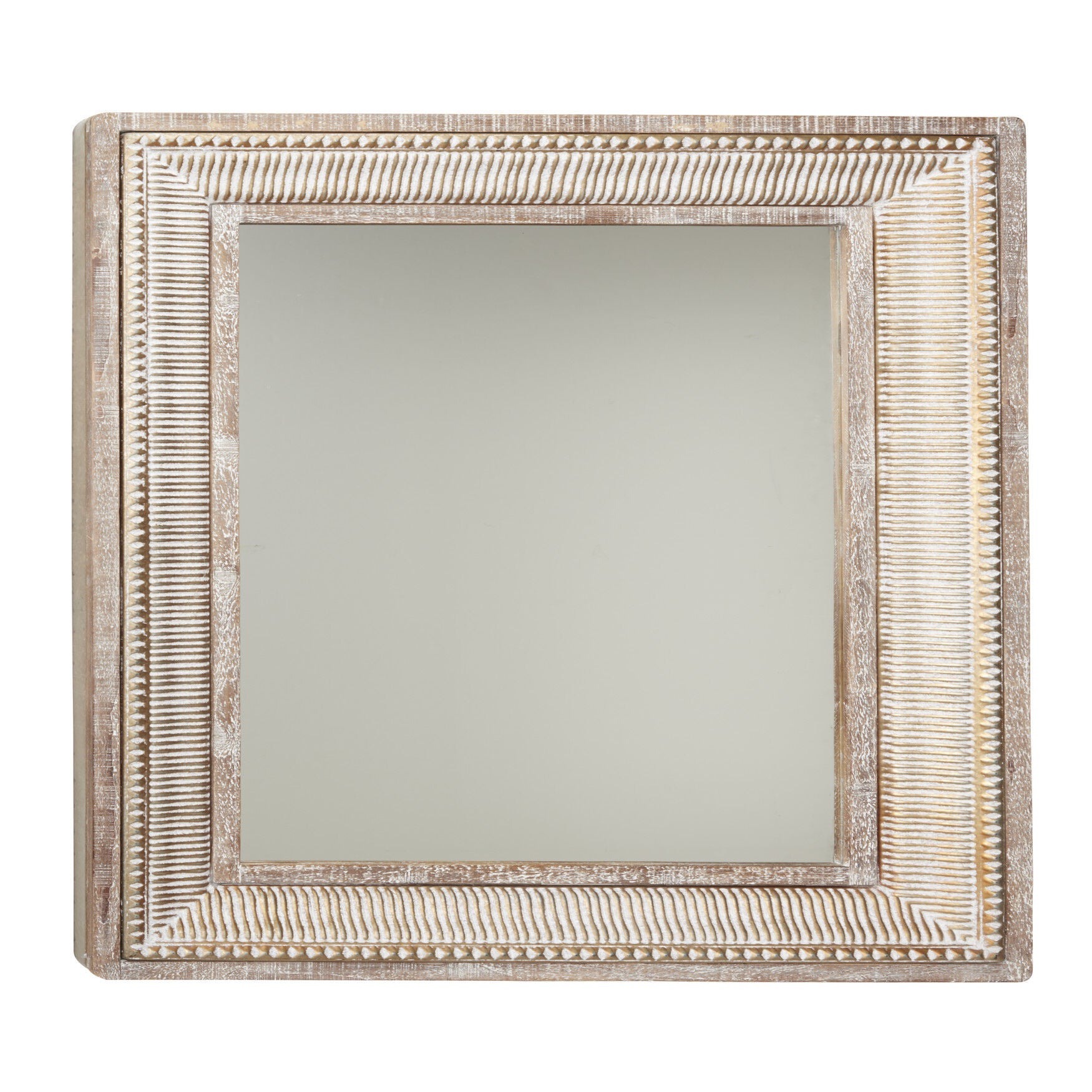 Brown Farmhouse Metal Wall Mirror, BROWN, hi-res image number 0