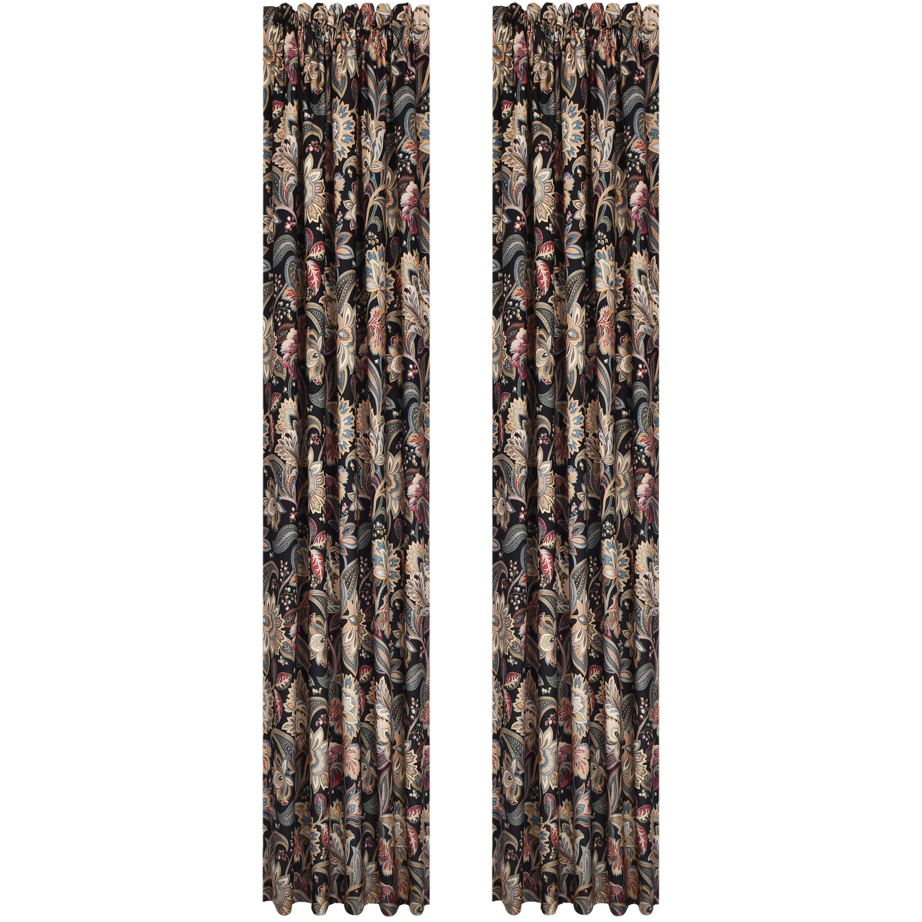 Calabria 84 Inch Window Panel Pair, BLACK, alternate image number null