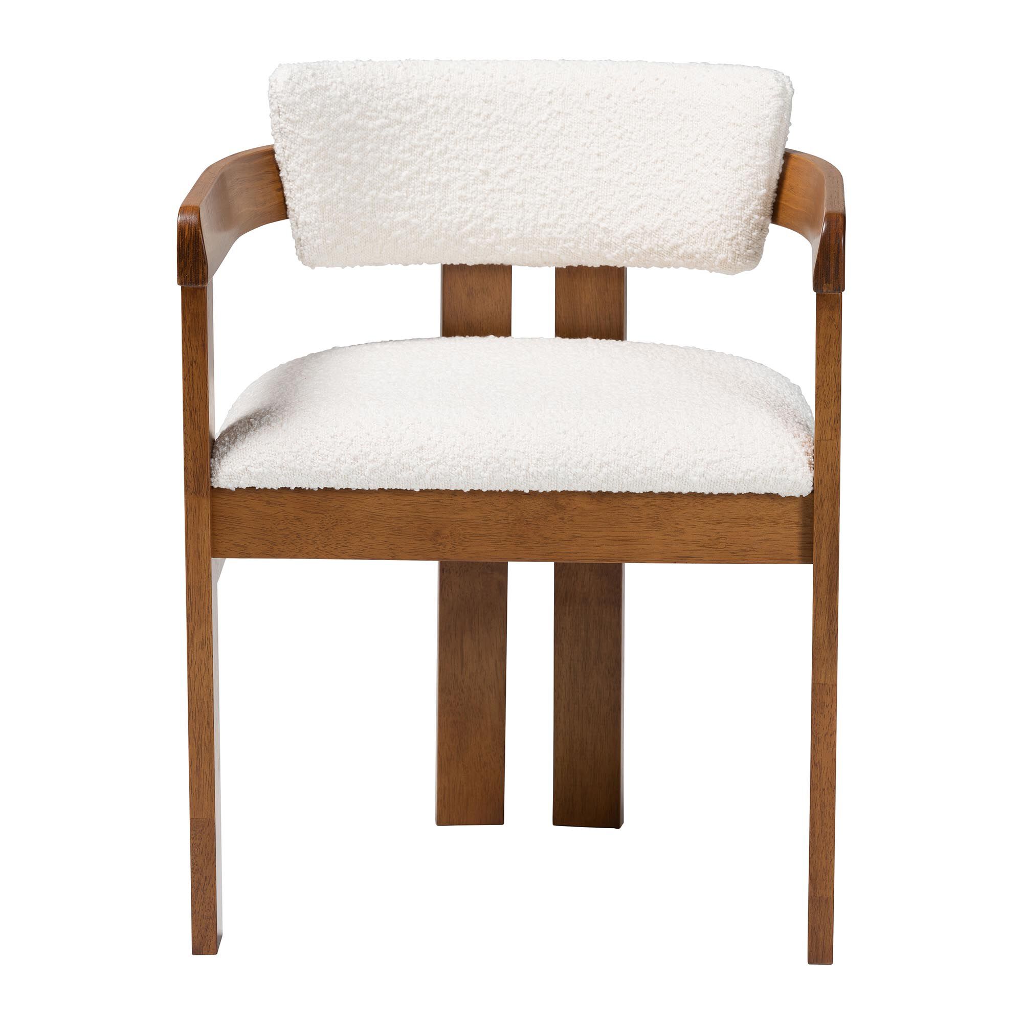 Carice Modern Cream Boucle Dining Chair, CREAM, alternate image number 2