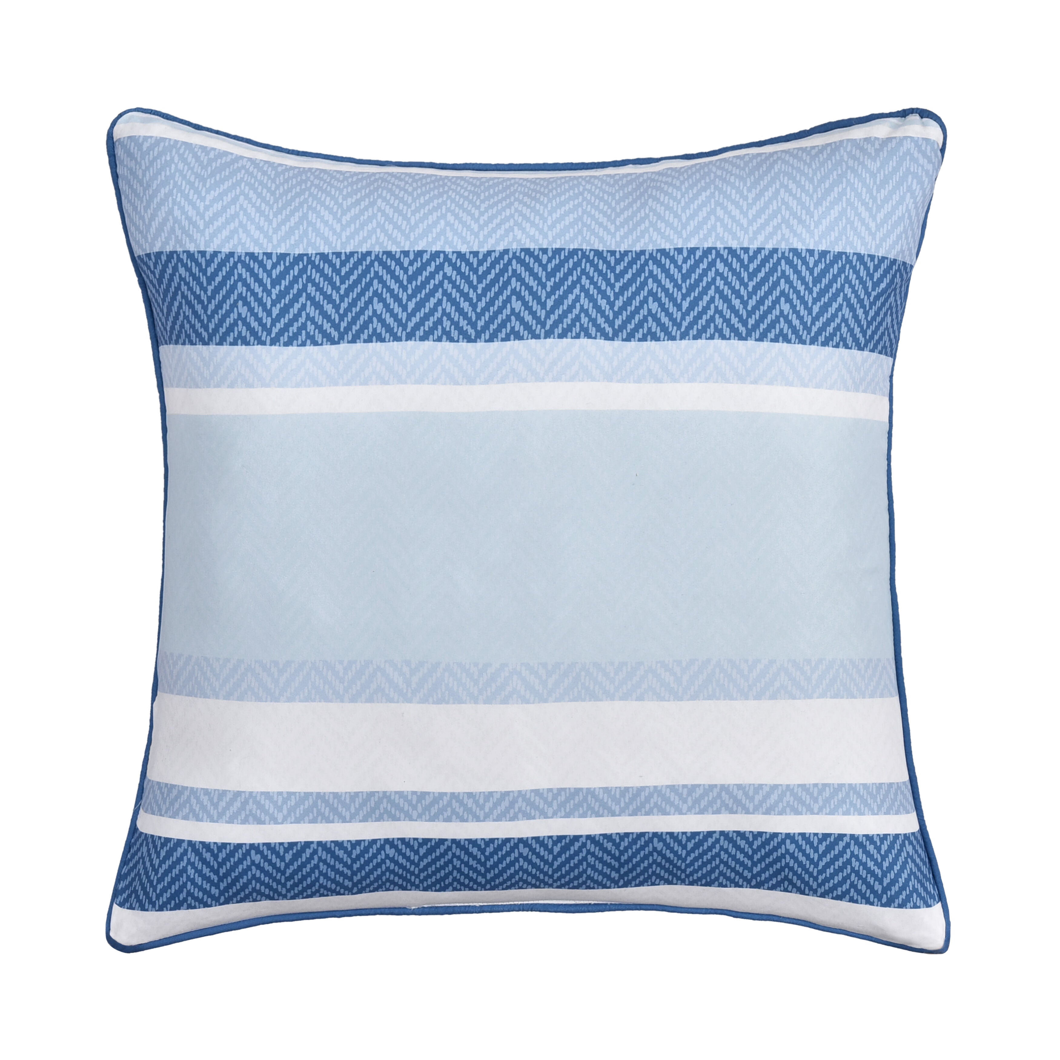 CARSON 20 inches SQUARE DECORATIVE THROW PILLOW, BLUE, hi-res image number 0