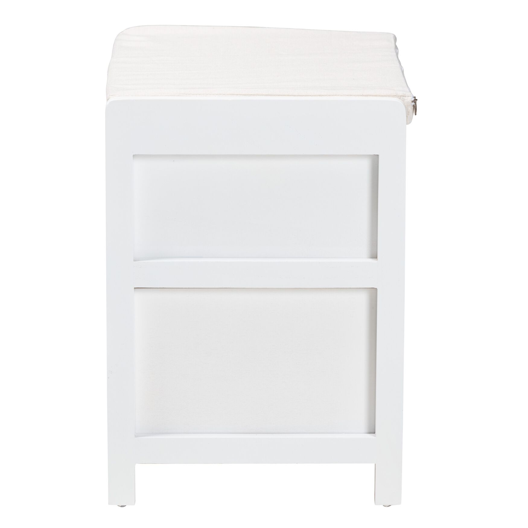 Bastian Modern And Contemporary Light Beige Fabric And White Finished Wood 3-Drawer Storage Bench With Natural Rattan, , alternate image number 3