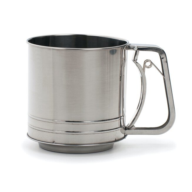 Triple Mesh Stainless Steel 5 Cup Flour Sifter, GRAY, hi-res image number 0