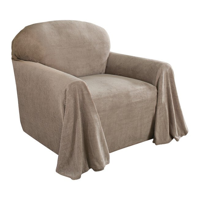 Coral Fleece Throw Chair Furniture Cover, , on-hover image number 1