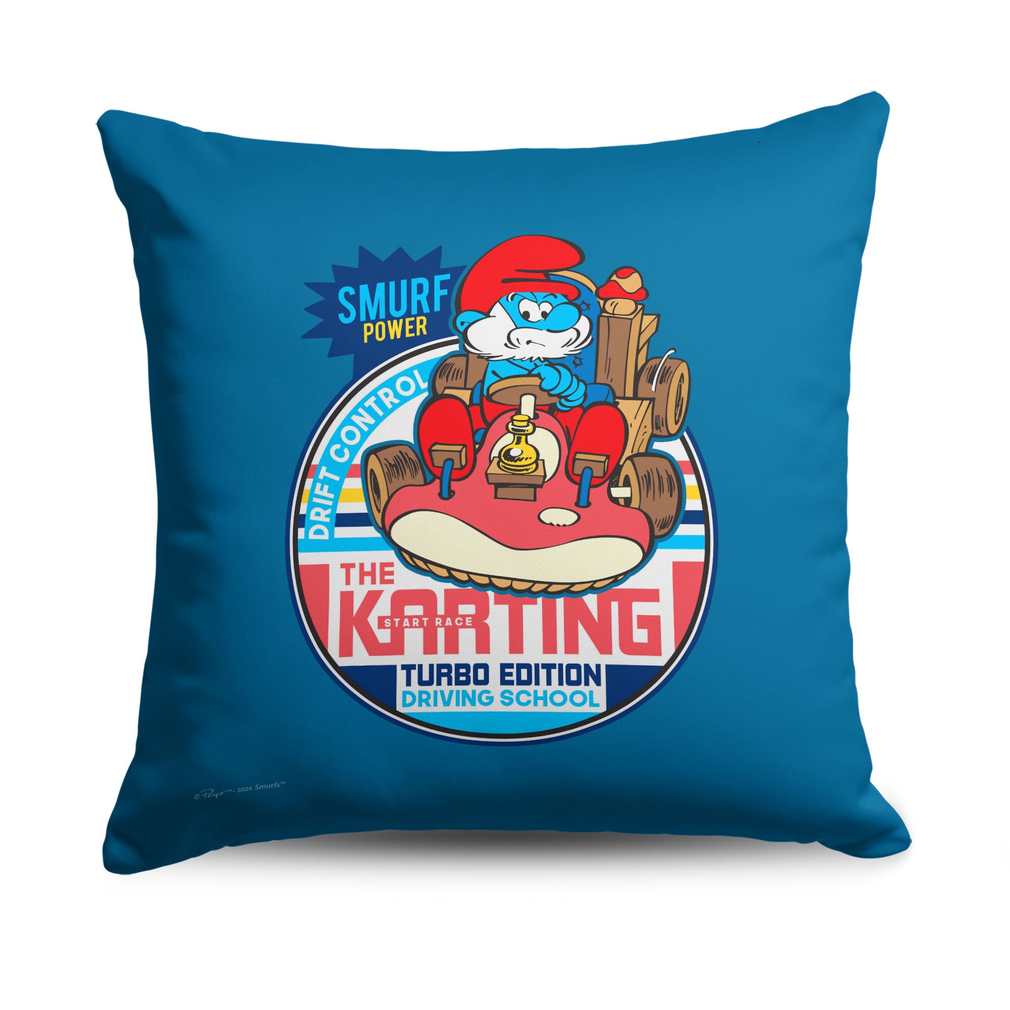 Smurfs Turbo Edition Throw Pillow 18x18 inches, TURBO, hi-res image number 0