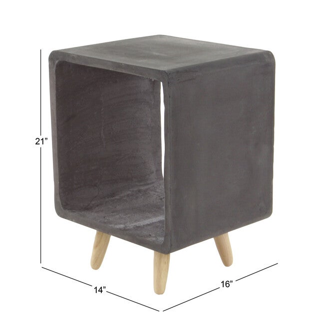 Black Fiber Clay Industrial Outdoor Accent Table, , alternate image number null