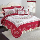 Ava Oversized Embroidered Cotton Quilt, RED, hi-res image number null