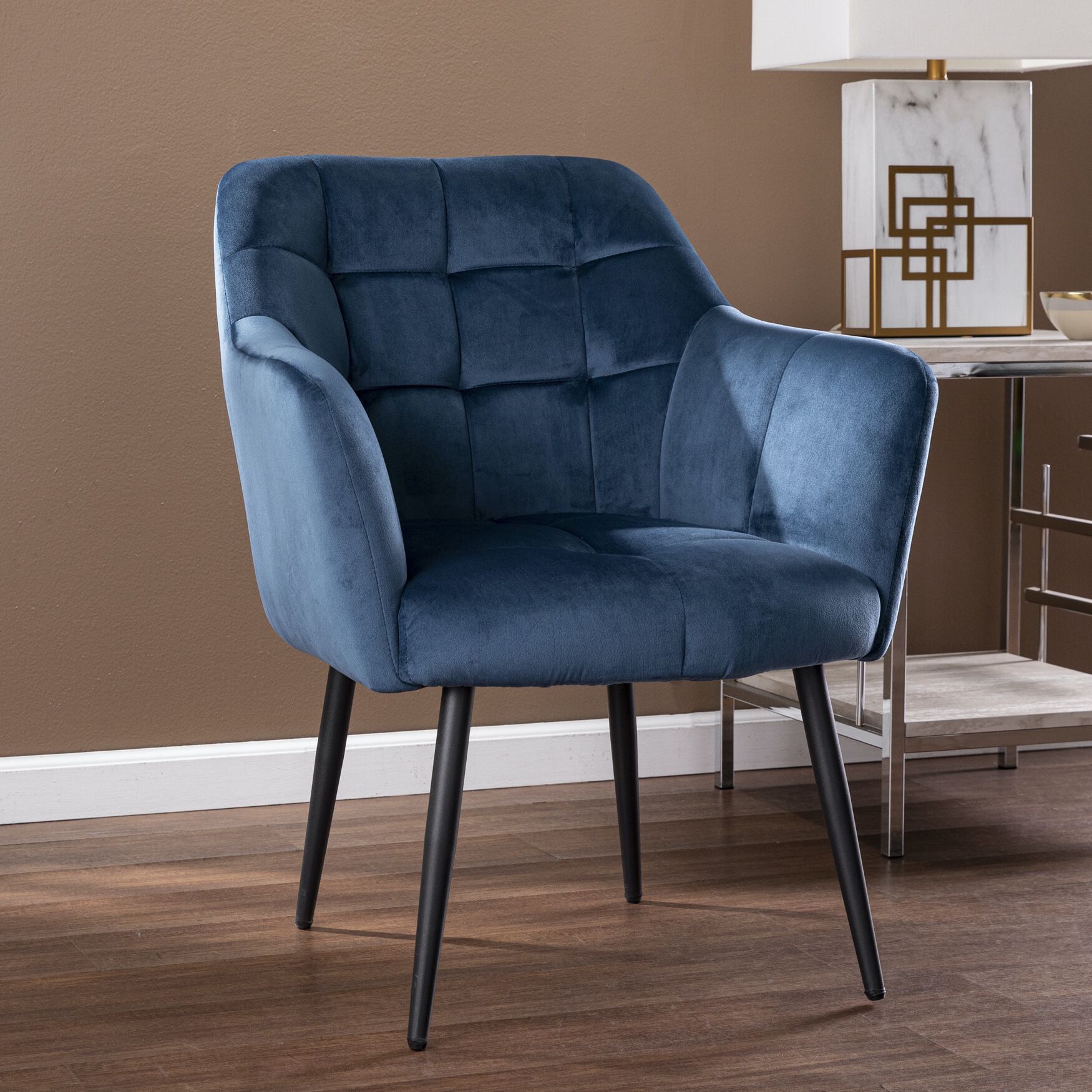 Trevilly Upholstered Accent Chair, BLUE, hi-res image number 0