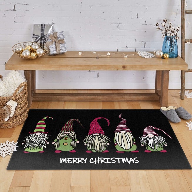 Christmas Gnomes Grey Kitchen Rug, , alternate image number null