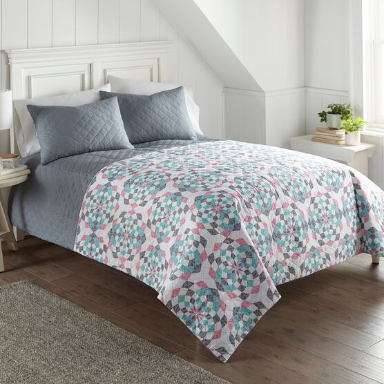 Seersucker Geo Design 6-in-1 Quilt Set, , alternate image number null