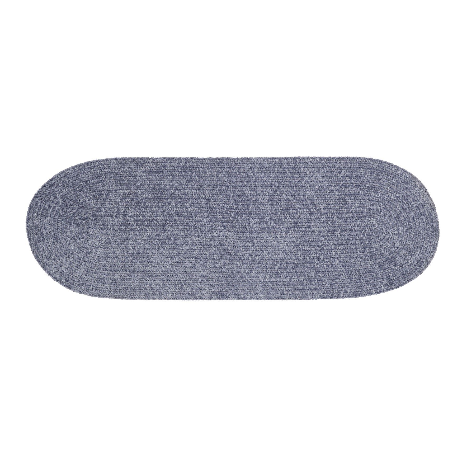 Better Trends Chenille Solid Braid Collection Reversible Indoor Area Utility Rug in Vibrant Colors, Runner, GRAY, hi-res image number 0